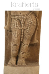 A Lady Adorning Herself with a Mirror Sand Stone