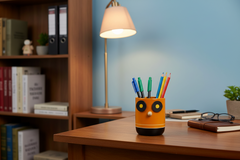 Owl figurine pen stand organizer