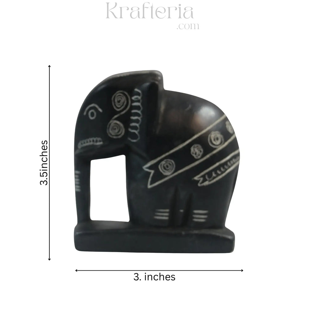 Soft Stone Elephant Showpiece – Handcrafted Decorative Figurine belur shanker