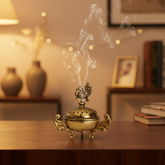 Royal Peacock Brass Sambrani Burner Brass Artwork