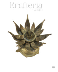 Handcrafted Brass Ganesh Idol Seated on Lotus Flower