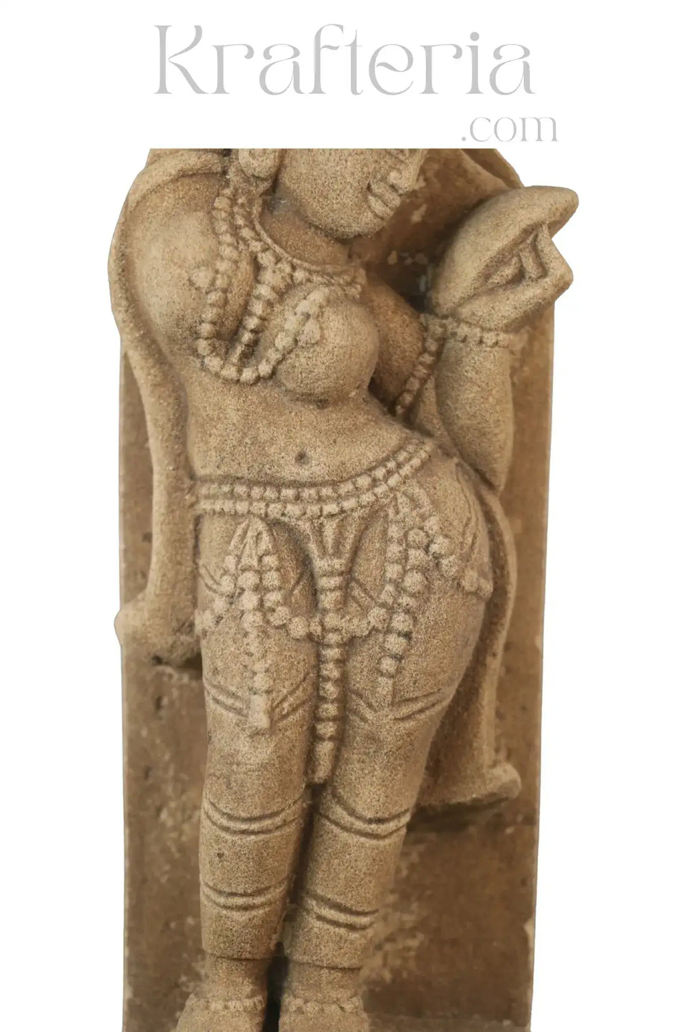A Lady Adorning Herself with a Mirror Sand Stone