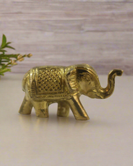 Brass Elephant Idol for Vastu, Prosperity, and Good Luck