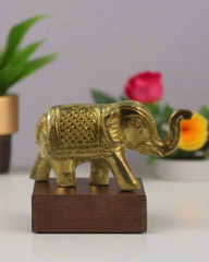 Brass Elephant Idol for Vastu, Prosperity, and Good Luck