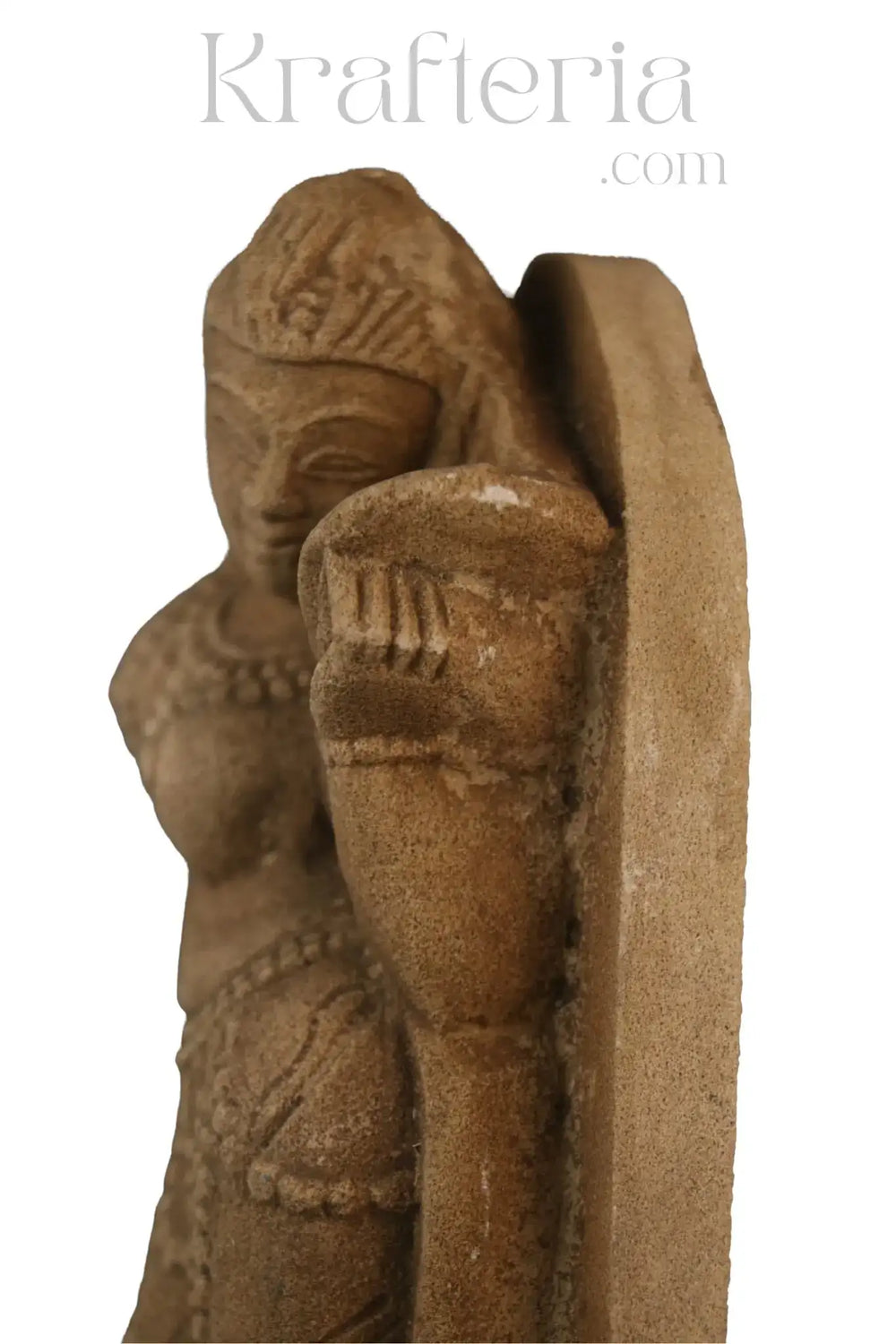 A Lady Adorning Herself with a Mirror Sand Stone
