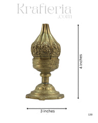 Handcrafted Brass Ganesh Idol Seated on Lotus Flower