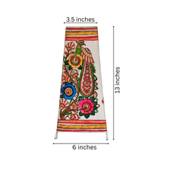 Hand-Painted Leather Lamp with Peacock and Floral Design Leather Paintings