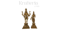 Panchaloha Parvathi & Shiva Idol Antique Finish
