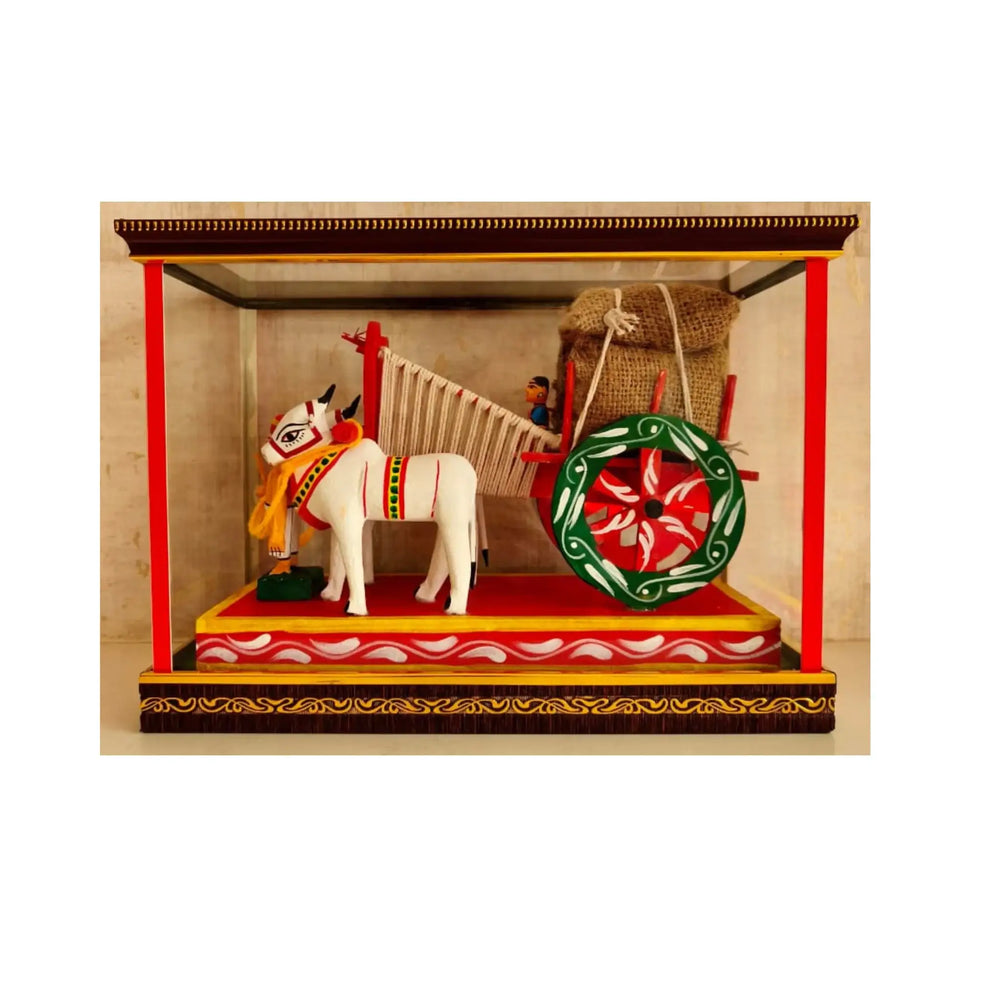 Rural Splendor – Kondapalli Handcrafted Bullock Cart Doll Kondapalli Lacquerware