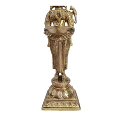 Elegantly Sculpted Brass Deepa Lakshmi Statue (Lady with Lamp) Brass Ware