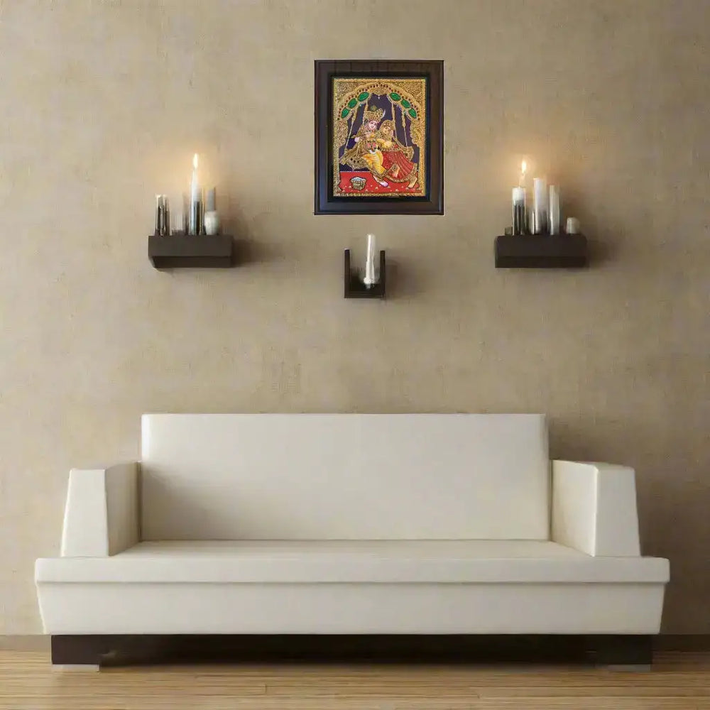 Radha Krishna’s Divine Romance – Thanjavur Art Paintings