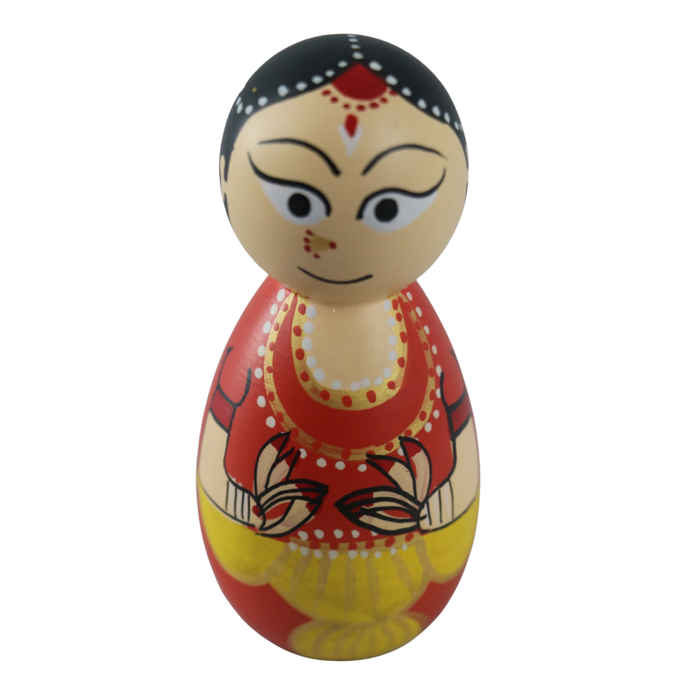 Cute wooden women figurine set