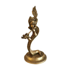 Brass Lord Krishna Playing Flute Idol Brass Ware