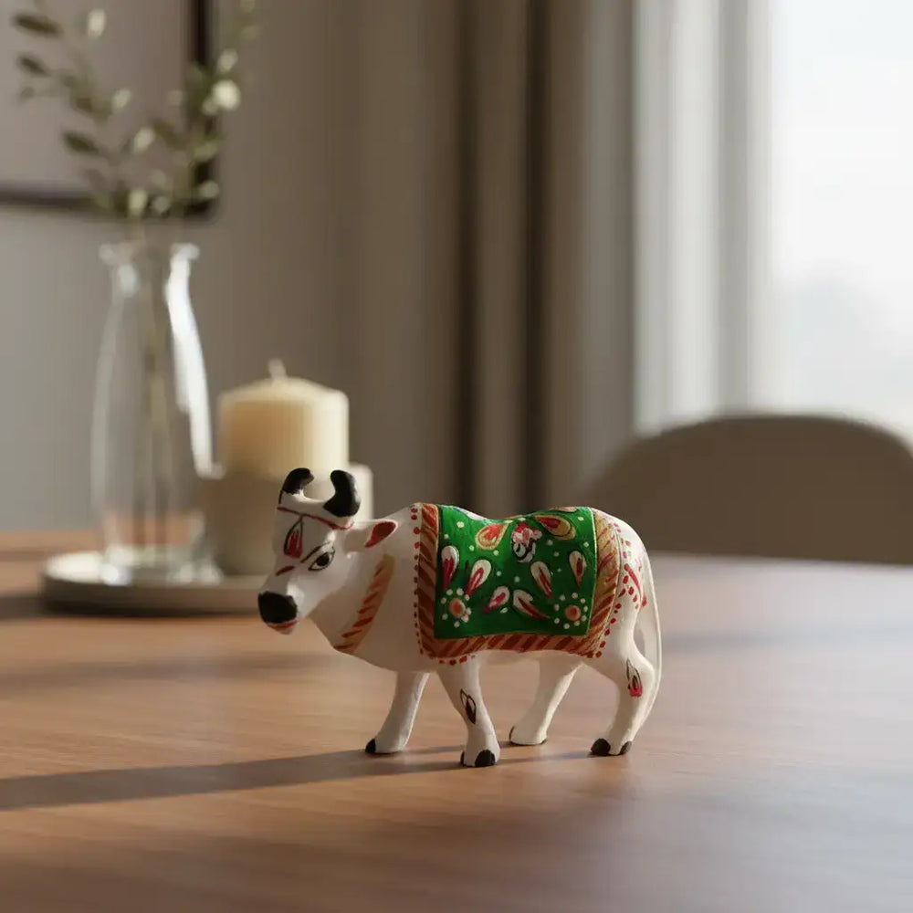 Hand-Painted Metal Cow Metal Decorative