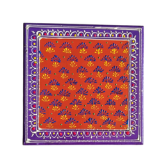 Hand-Painted Wooden Pooja Stool (Chowki) with Traditional Design