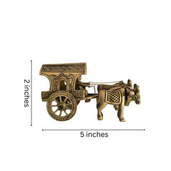 Brass Bullock Cart Figurine with Covered Canopy | Traditional Home Decor Showpiece Brass Ware