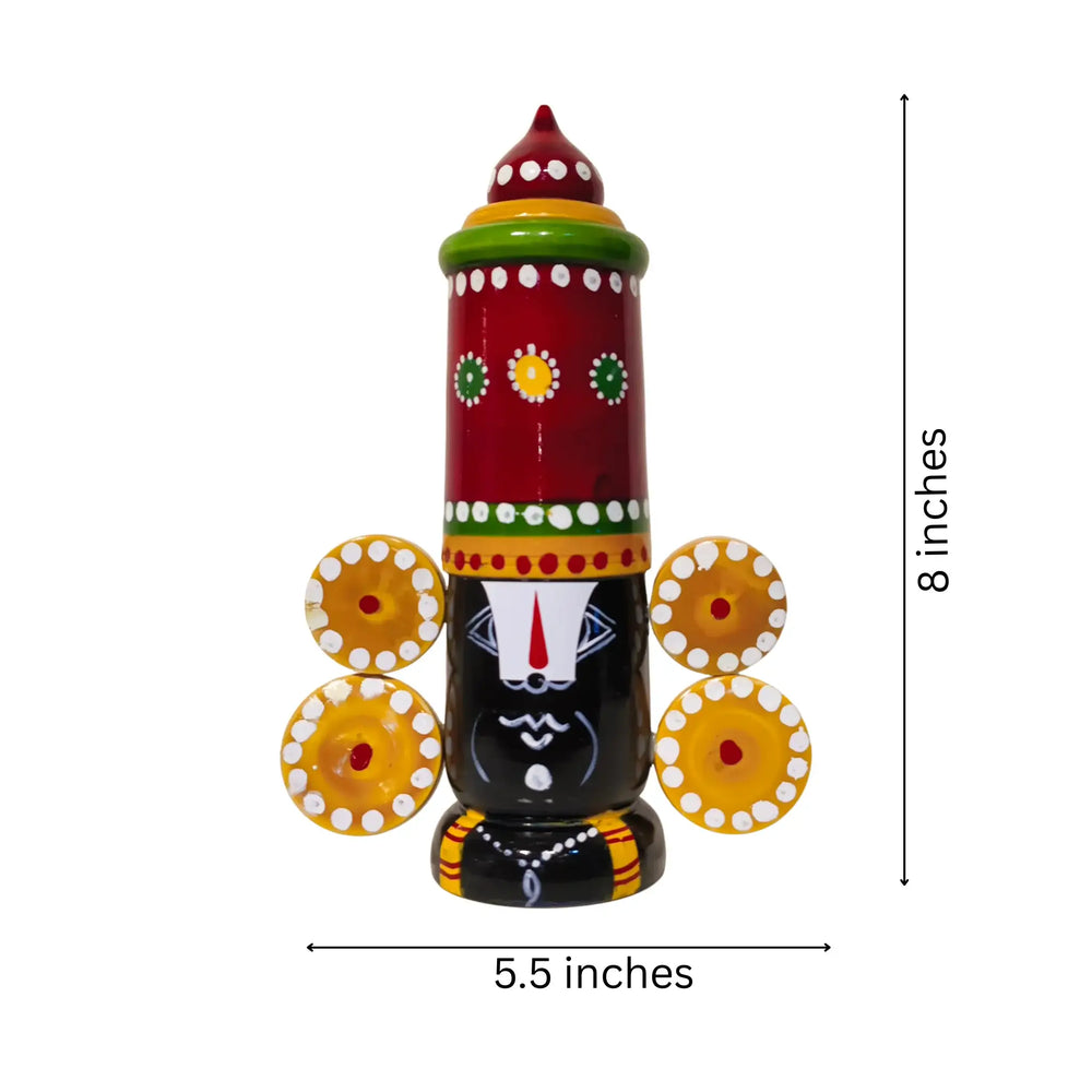 Etikoppaka Wooden Lord Venkateswara Idol Etikoppaka Lacquerware