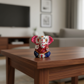 Handcrafted Terracotta Ganesha Figurine - Colorful Indian Folk Art Decor