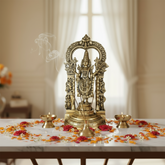 Brass Lord Venkateswara Tirupati Balaji idol with ornate arch – handcrafted antique finish temple statue