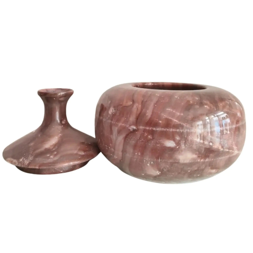 Marble Decorative Storage Jar with Lid – Luxury Stone Pot for Home Décor Marble