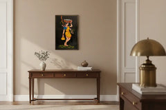 Village Woman Carrying Fish Basket - Nirmal Painting Paintings