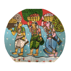 Bathukamma Nimajjanam Art – Hand-Painted Folk Wall Piece wall decor
