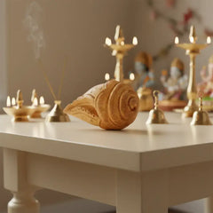 Wooden Shankam – Handcrafted Spiritual Decor Piece maruthi handicrafts