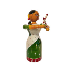 Vibrant Dandiya Dancer - Handcrafted Etikoppaka Wooden Woman Doll Etikoppaka Lacquerware
