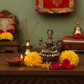 Graceful Goddess Lakshmi Brass Idol – Symbol of Prosperity and Divine Serenity