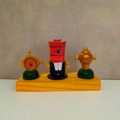 Vibrant Etikoppaka Balaji Stand - Traditional Lacquer Wood Art Etikoppaka Lacquerware