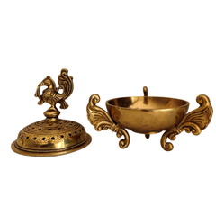 Royal Peacock Brass Sambrani Burner Brass Artwork