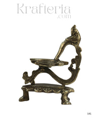 Handcrafted Brass Peacock Deepam Featuring Ornate Stand