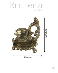 Handcrafted Brass Peacock Deepam Featuring Ornate Stand