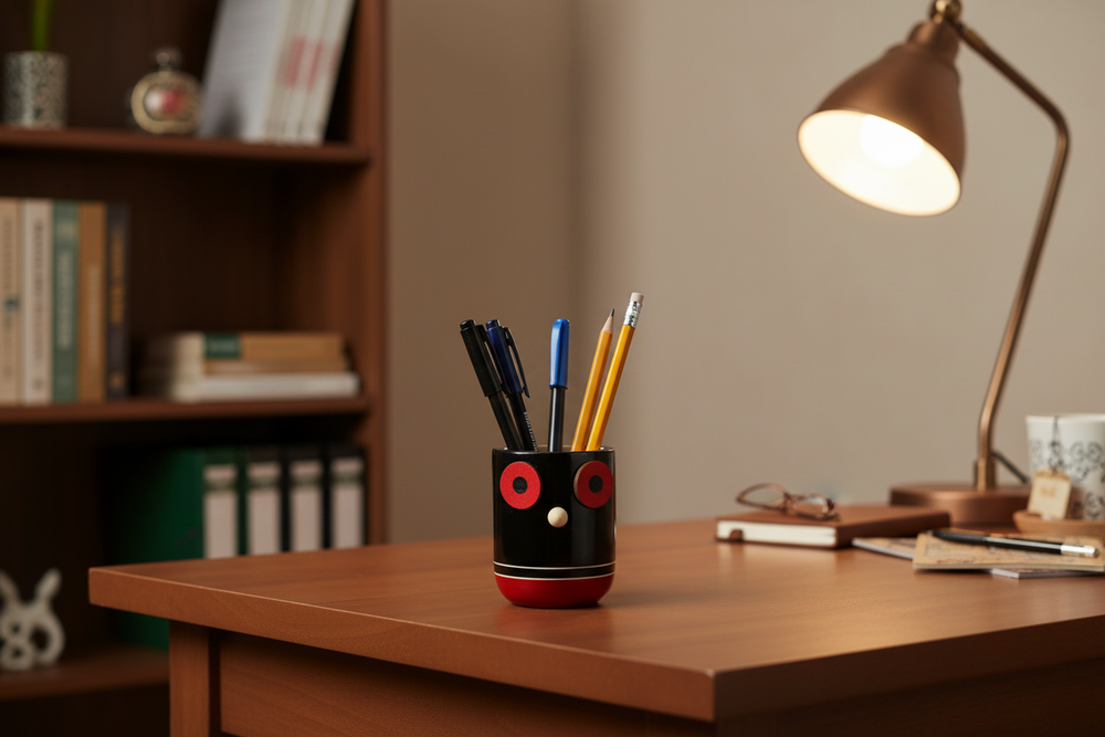 Decorative owl pen stand home office