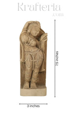 A Lady Adorning Herself with a Mirror Sand Stone