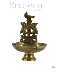 Traditional Brass Bird Deepam for Pooja Rituals