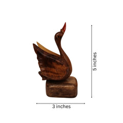 Elegant Hand-Carved Wooden Swan | Duck Holder Etikoppaka Lacquerware