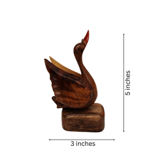 Elegant Hand-Carved Wooden Swan | Duck Holder