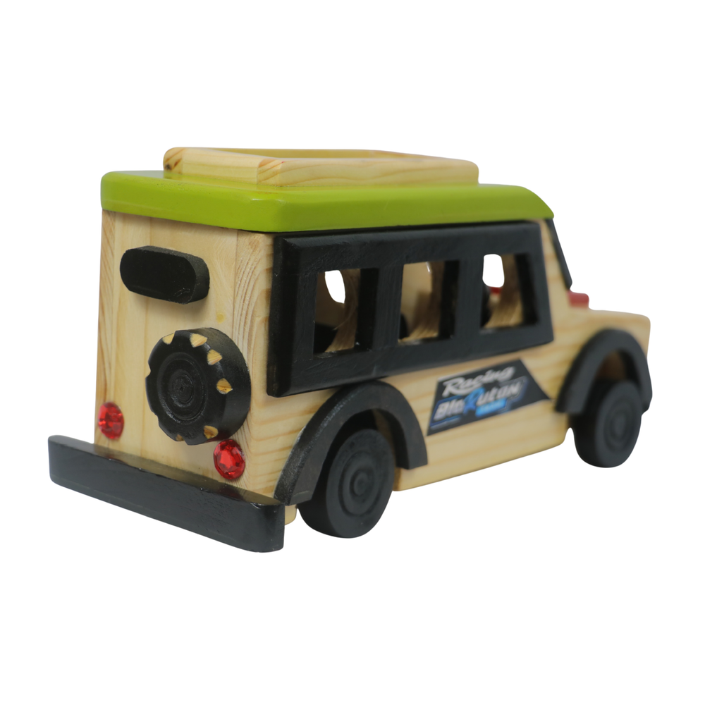 Bright multicolour Channapatna wooden SUV toy for kids and decor