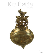 Traditional Brass Bird Deepam for Pooja Rituals