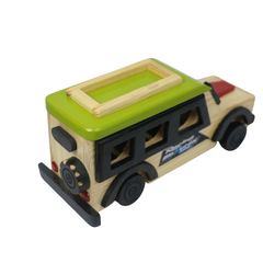Artisan-crafted Channapatna wooden SUV car with traditional design