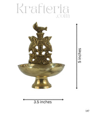 Traditional Brass Bird Deepam for Pooja Rituals