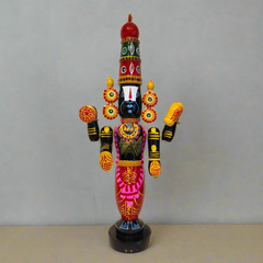 Handcrafted Etikoppaka Balaji Wooden Statue – The Divine Lord in Vibrant Colors