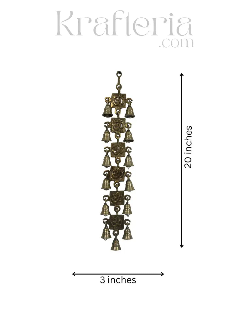 Brass Om Bell Wall Hanging – Perfect for Meditation and Prayer Spaces Brass Ware