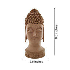 Buddha Wooden Head Statue | Hand-Carved Spiritual Decor maruthi handicrafts