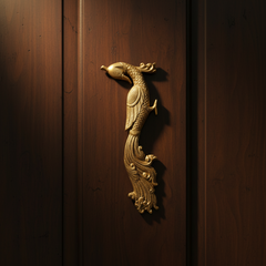 Royal Brass Peacock Door Knocker – Handcrafted Antique Entrance Decor Brass Artwork