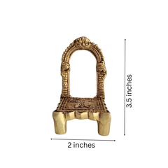 Golden Brass Simhasan (Throne) with Elegant Arch Frame