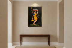 Traditional Nirmal art of fisherwoman carrying basket