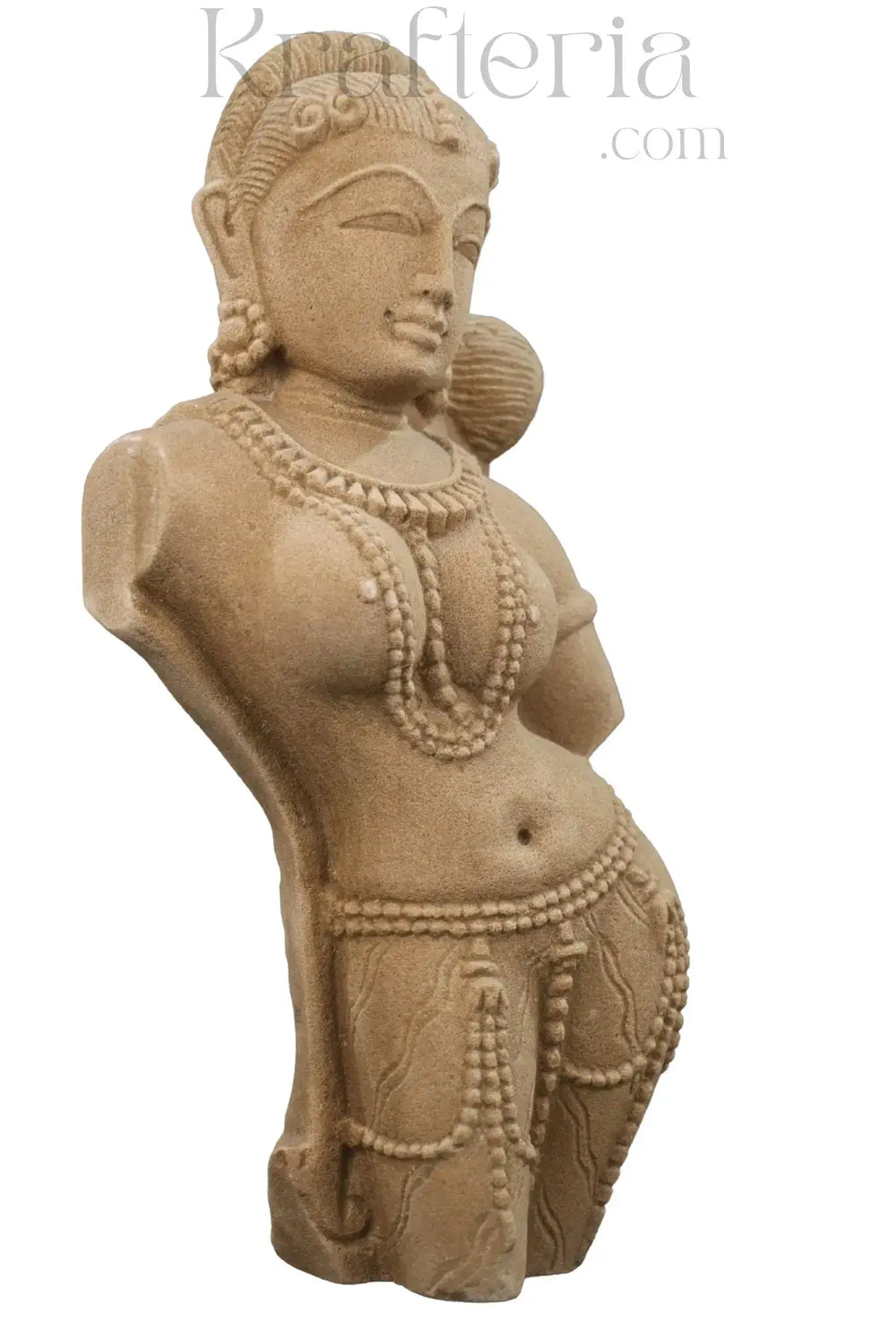 The Graceful Devi - A Sandstone Bust Sand Stone