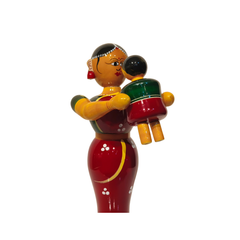 Eternal Bond: Mother and Son – Etikoppaka Wooden Art